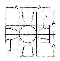 2080 Internal Pipe Cross Adapter